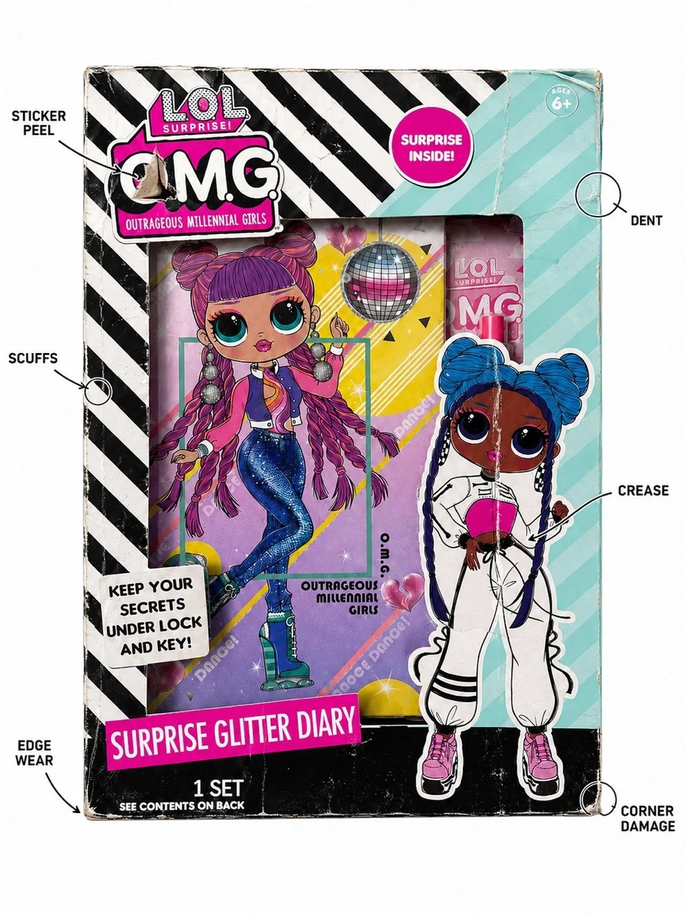LOL Surprise! O.M.G. Surprise Glitter Diary Set w/ Lock & Key - Picture 4 of 4
